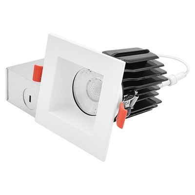 LUXRITE 3'' LED Regressed Spotlight + Square White Trim 15W, 1250LM 5CCT 60° Beam