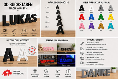 3D Buchstaben Wanddeko Schriftzug, Logo, Aufsteller & Dekobuchstaben Custom Made