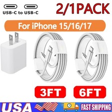 For iPhone Air 16 17 15 Pro USB-C to Type C Cable Fast Charger Charging Cord Lot