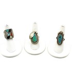 Southwest Sterling Turquoise Red Coral Onyx 5.5-10.25 Rings Lot of 5 #S5225-2 — photo 2