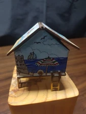 Empress Brass Enamel Art Stamp holder ~ 3.75"