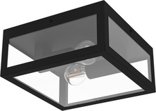Eglo Alamonte 1 Outdoor Ceiling lamp, 2-Flame Outdoor wall Light, Black galvani