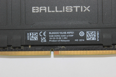 Crucial Ballistix 8GB (8GBx1) Desktop RAM DDR4 3200MHz w/ XMP