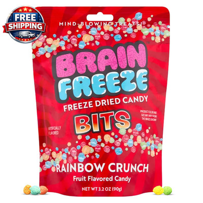 Rainbow Crunch Freeze Dried Candy Bits - 3.2 Oz Bag (Pack of 1) - Sweet and Sour