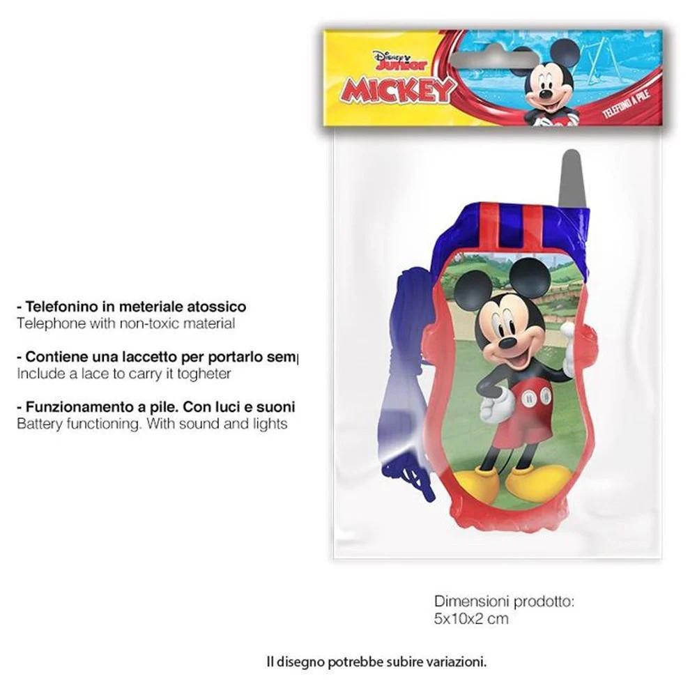 TELEFONO A PILE TOPOLINO MICHEY MOUSE GIOCO GIOCATTOLO BAMBINI CON LUCI E SUONI foto 3