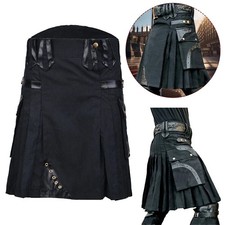 M-5XL Herren Kilts Mittellanger Rock Traditioneller Schottenrock Schottischer