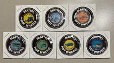Lot of 7 Vintage Mattel Hot Wheels Metal Buttons Badges Pins HW Redline Original