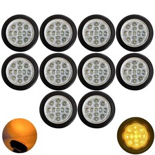 All Star Truck Parts 2" Round Amber/Red 13 LED Light Side Marker Clearance Clear