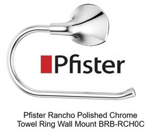 Pfister Rancho Polished Chrome Towel Ring Wall Mount BRB-RCH0C NEW
