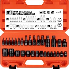 31Pcs Torx Bit Socket Set,14 Star Bits (T8-T7...