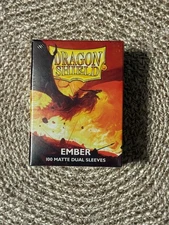 Ember 100 Matte Dual Dragon Shield Sleeves Standard Size🐉for Pokemon MTG DBS