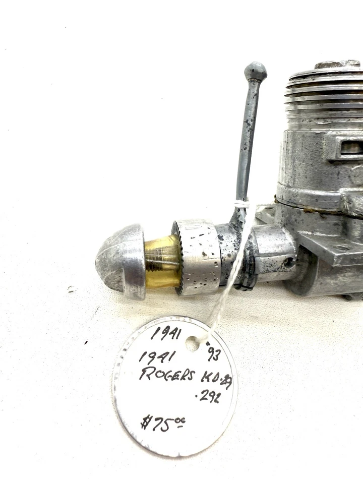 Vintage Rogers .29 Control Line Airplane Engine 1941 M7 - Image 2 of 4
