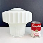 Art Deco Skyscraper Milk Glass Light Lamp Shade Ribbed Pendant Antique 4" fitter