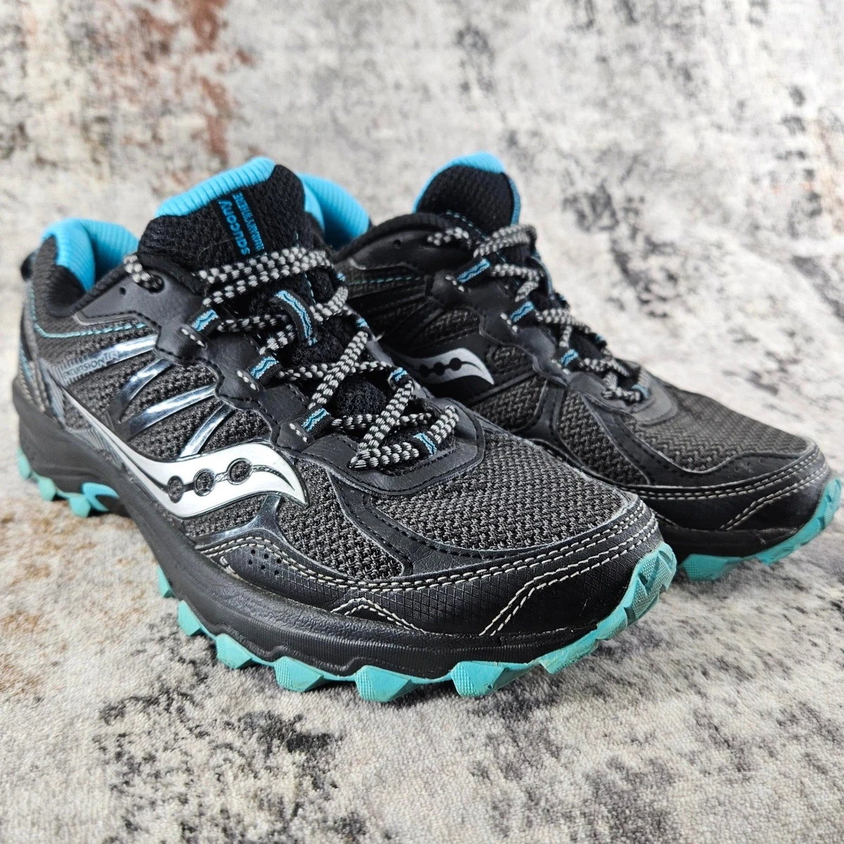 Saucony Teal and Dark Gray Hiking Boots Saucony Adventerra Gore-Tex GTX Gray Green Lace Up Hiking  main image 3