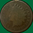 1873 Open 3 Indian Head Cent Almost Good AG Coin, Slightly Bent #39401