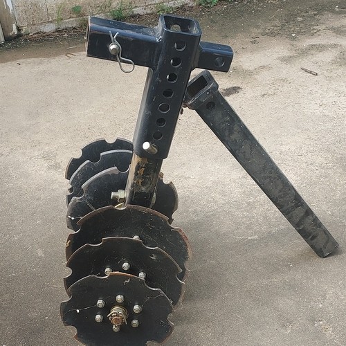 Hitch-Mounted Disc Plow Attachment w/ Scalloped Discs for Universal Tractor