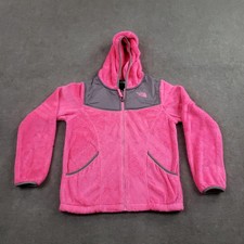The North Face Jacket Girls Large 14/16 Pink Oso Fleece Hooded Full Zip Winter