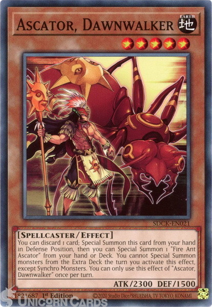 SDCK-EN021 Ascator, Dawnwalker :: Common 1st Edition YuGiOh Card
