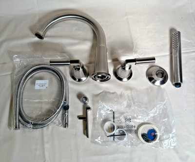 Delta Bowery Roman Tub Faucet Trim w/ Hand Shower 2L Stainless Steel (T4748-SS)