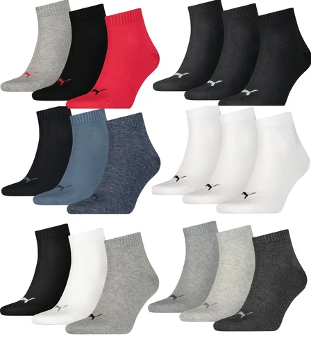 Puma Herren Damen Quarter Sport Socken 6 er 9 er 12 er 15 er 18 er Pack
