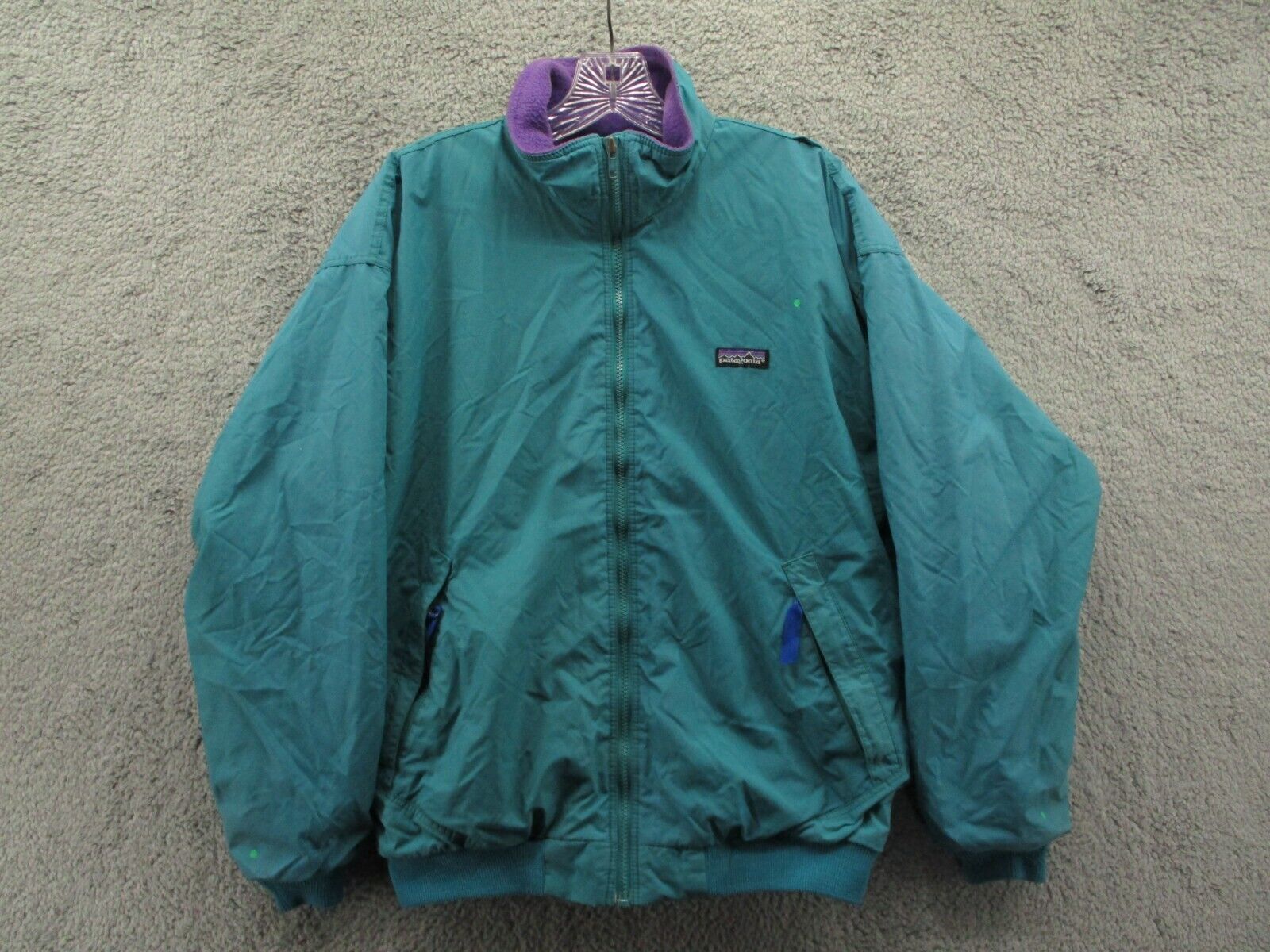 Vintage 90s Patagonia Jacket Teal Fleece Lined *S… - image 1