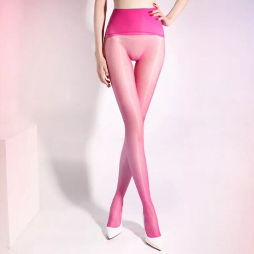 High-waisted Oily Shiny Glossy Sheer Pantyhose For Women Stockings Tights - Picture 24 of 24