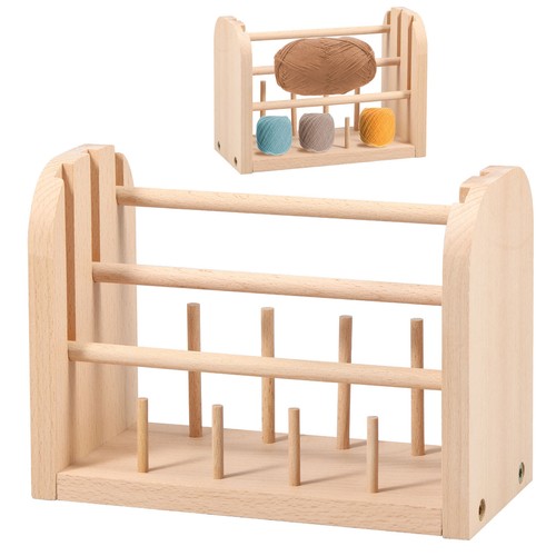Wooden Spools Holder Wooden Yarn Holder Stand Detachable Crochet Yarn teoCN .t - Picture 6 of 10