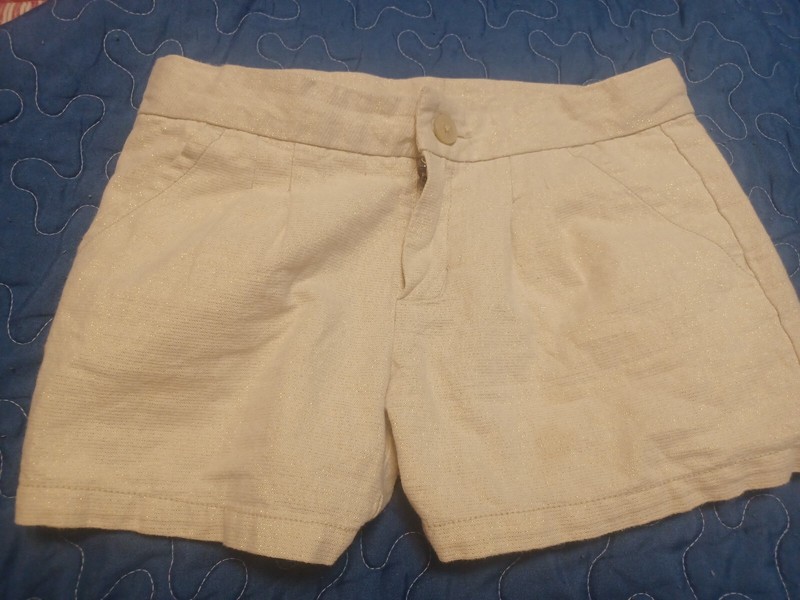 Gymboree Girls 10 Shorts Cream W/gold Sparkle Beautiful 