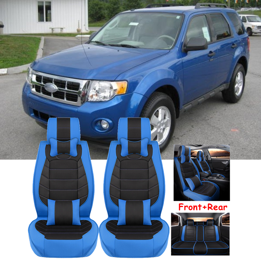 PU Leather Car Seat Cover 5-Seat Full Set Front Rear Cushion For Ford Escape