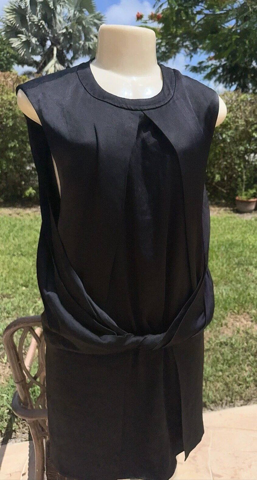 ABITO CASUAL SMANICATO ALEXANDER WANG NERO DETTAGLIO NODO DAVANTI TAGLIA 10