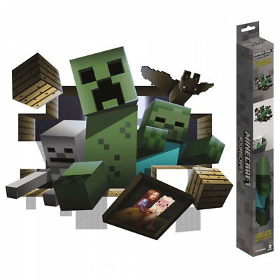 Minecraft 3D Blocks & Enemies RoomScapes Wall Decal Multi-Color