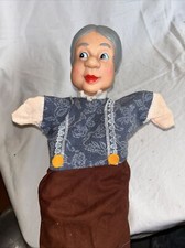 Vintage Rubber Head Cloth Body Old Woman Hand Puppet 60's 70's Mr. Rogers J6