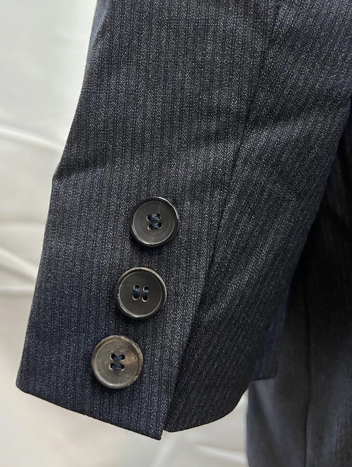 Chaqueta Blazer HUGO BOSS Gris Carbón Tonal Rayas Lana Elastizada 44R Johnstons Foto 4 de 4