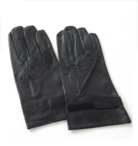 New Unissued French Army black leather gloves military mittens Deadstock unlined - Imagen 2 de 2