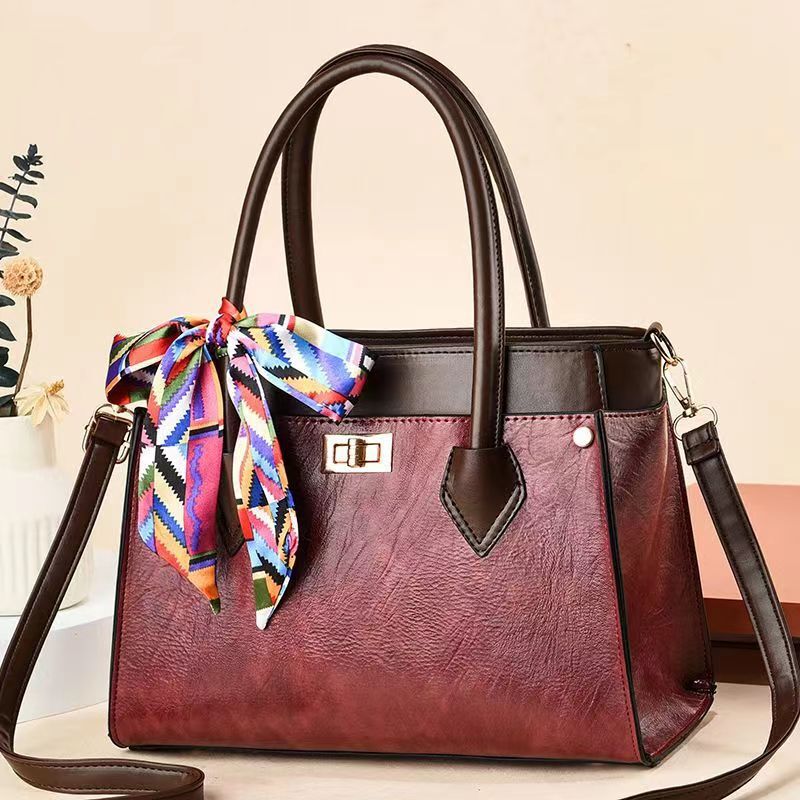 Women Leather Barrel Bags Hobo Totes Crossbody Satchel Handbags