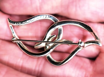 Vintage 1987 Tiffany & Co Sterling Silver Double Open Leaf