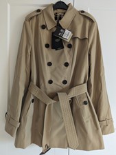 New Burberry Honey 'the Sandringham' Short Cotton Trench Coat Uk 18 Us 16 £1790