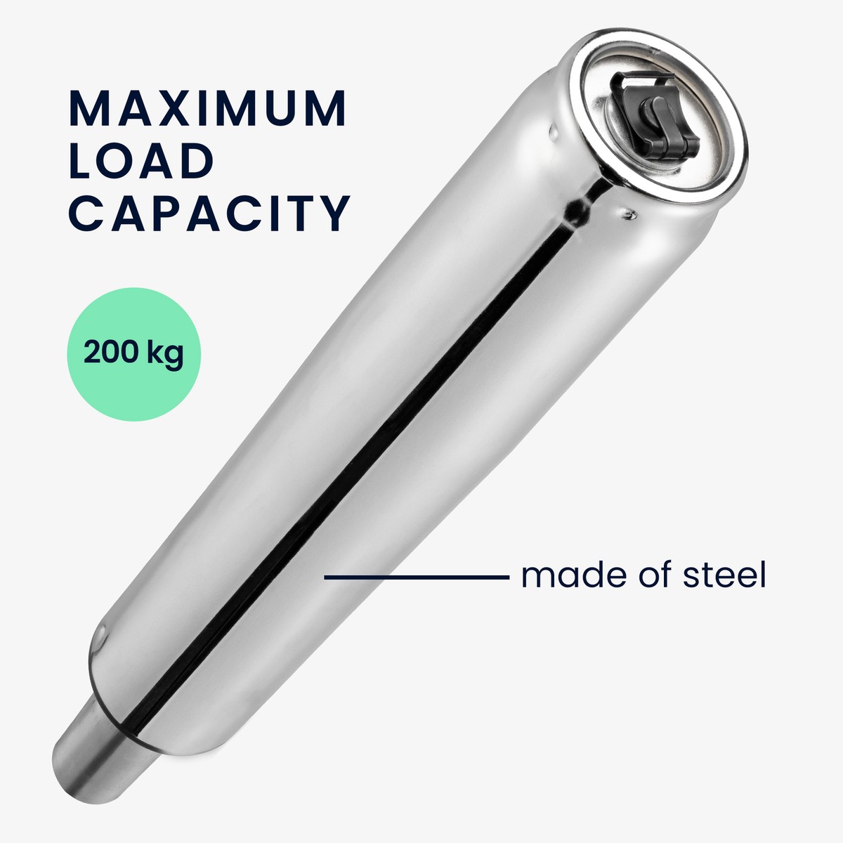 Molla A Gas Per Sedia Da Ufficio – Cilindro Regolabile 290-430 Mm, Carico 450 Kg, Acciaio Cromato, Classe Sicurezza 4
