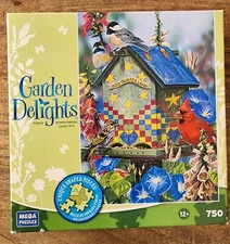 NEW Garden Delights Quilter Lane Cardinal Bird House Puzzle | 750 pcs