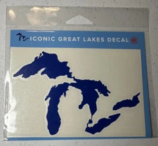 Michigan Great Lakes Window Vinyl Sticker Decal - Royal Blue Solid Color