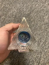 1980s Indiana Glass Avon Christmas Tree Votive Candle Holder