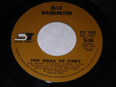 Ella Washington - Too Weak To Fight / If Time Could Stand Still 45 - Soul