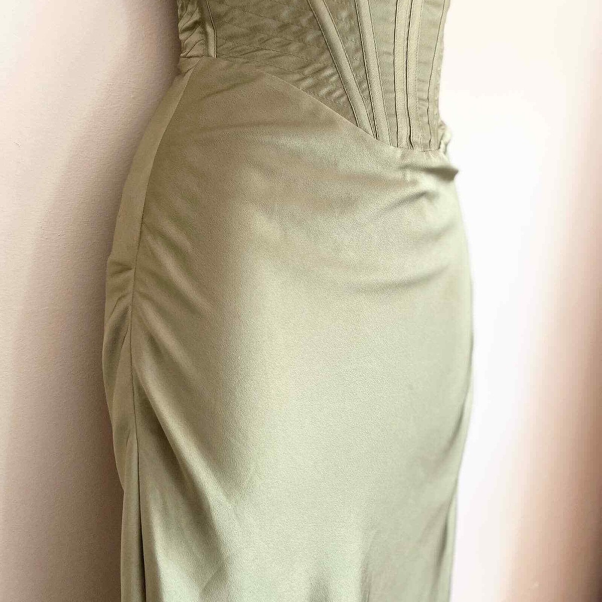 myrna olive corset slip dress House Of Cb Myrna olive corset slip dress