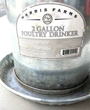 Harris Farms Galvanized Steel Double Wall Poultry Drinker, 2 gallons