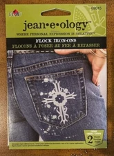 jean.e.ology  Flock Iron-On Flocked Cross for Jeans Pocket New Unopened