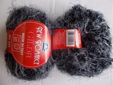 DMC New romance Gilda fuzzy boucle yarn, charcoal, lot of 2 76 yds each
