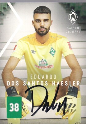 Autogramm Eduardo Dos Santos Haesler Fußballspieler Originalunterschrift