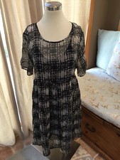 NEW ASOS Maternity Black Ivory Mod Plaid Dress 6