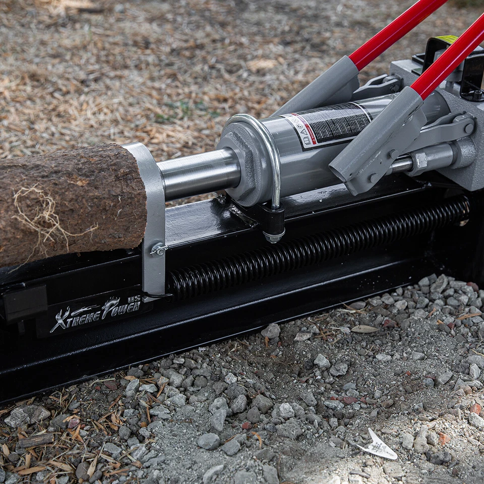 XtremepowerUS 12 Ton Log Splitter w/ Built-In Wheel Hydraulic Wood Logs Firewood - Image 2 of 4