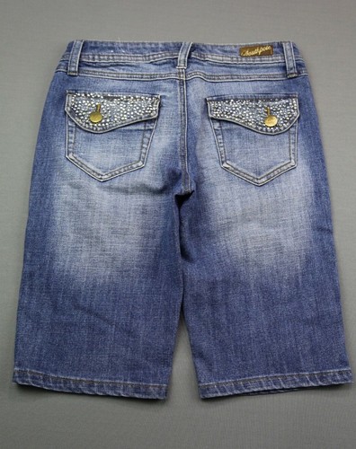 Women's Southpole Denim Jean Bermuda Shorts Size 7 (30x12) Zipper Fly  - Picture 4 of 4